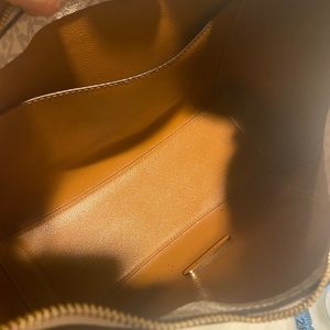 Michael Kors Tan and signature print purse